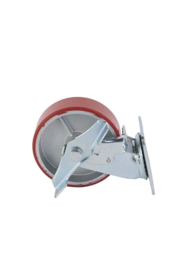 Колесо большегрузное поворотное SCpb 63 150 мм полиуретановое с тормозом (N) купить в Москве с доставкой по всей России | ProtosMarket.ru