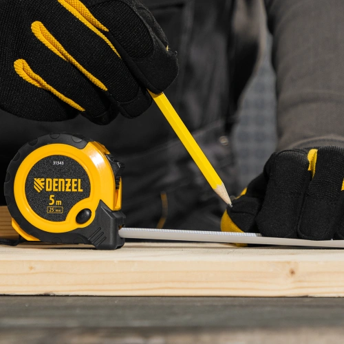 Рулетка 5м х 25мм, двухкомп. корпус, кнопка-пауза Denzel купить в Москве с доставкой по всей России | ProtosMarket.ru