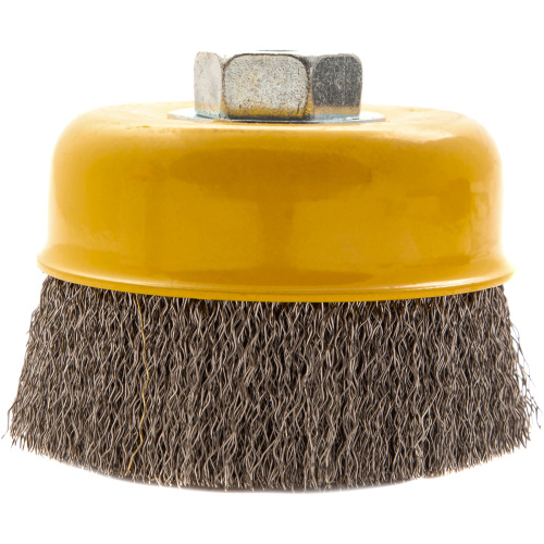 Щетка для УШМ, 100 мм, "Чашка", витая нержавеющая проволока 0.3 мм, М14 Denzel по ценам производителя в Санкт-Петербурге с доставкой по всей России
