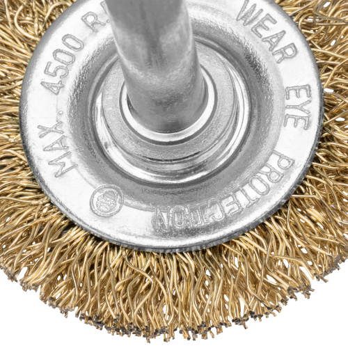 Щетка для дрели, 40 мм, плоская со шпилькой, латунированная витая проволока Matrix по ценам производителя в Санкт-Петербурге с доставкой по всей России