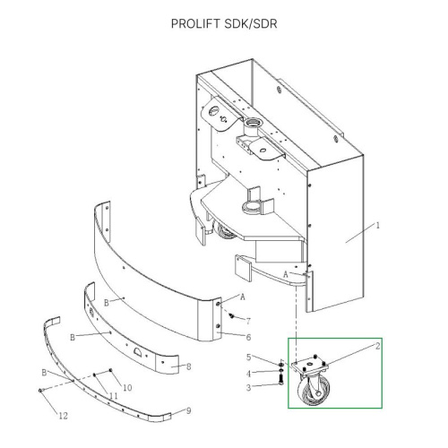 Опорное колесо в сборе с поворотной опорой для штабелеров SDR1536/1545S/1645/1656/2036/2045, SDK по ценам производителя в Санкт-Петербурге с доставкой по всей России