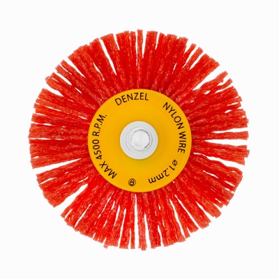 Щетка для дрели, 65 мм, Плоская, со шпилькой, нейлоновая щетина Denzel по ценам производителя в Санкт-Петербурге с доставкой по всей России