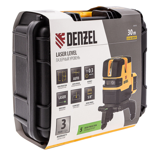 Лазерный уровень LX 06 Green, 30 м, 520 нм, аккумулятор Li 5200 mAh, резьба 5/8" Denzel купить в Москве с доставкой по всей России | ProtosMarket.ru