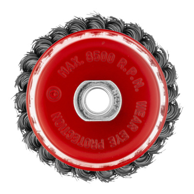 Щетка для УШМ, 100 мм, М14, "чашка", двухрядная, крученая проволока 0.5 мм Matrix купить в Москве с доставкой по всей России | ProtosMarket.ru