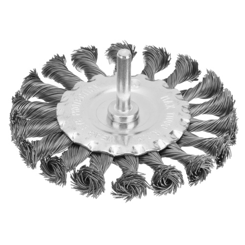 Щетка для дрели, 100 мм, плоская со шпилькой, крученая металлическая проволока Matrix по ценам производителя в Санкт-Петербурге с доставкой по всей России