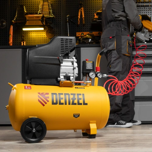 Компрессор воздушный, прямой привод DC1500/50, 1.5 кВт, 50 литров, 220 л/мин Denzel по ценам производителя в Санкт-Петербурге с доставкой по всей России