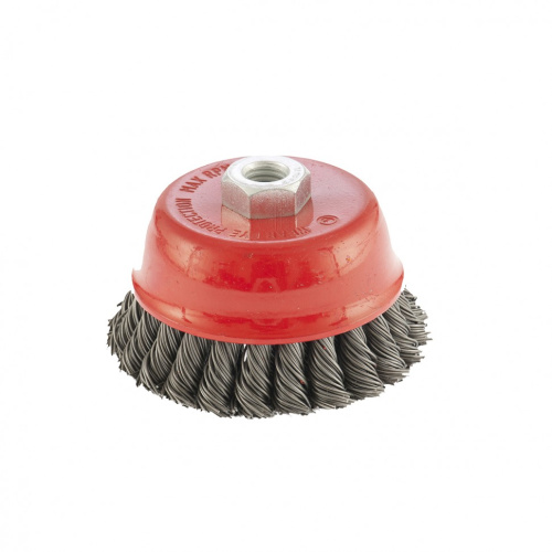 Щетка для УШМ, 100 мм, М14, "чашка", двухрядная, крученая проволока 0.8 мм Matrix купить в Москве с доставкой по всей России | ProtosMarket.ru