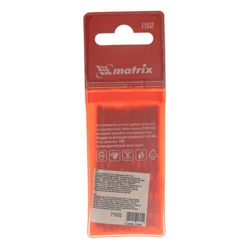 Сверло по металлу, 3.2 мм, полированное, HSS, 10 шт, цилиндрический хвостовик Matrix купить в Москве с доставкой по всей России | ProtosMarket.ru