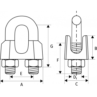 Зажим для троса DIN 741, D = 30 мм купить в Москве с доставкой по всей России | ProtosMarket.ru