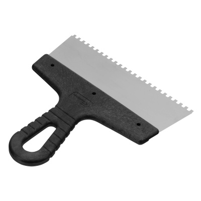 Шпатель из нержавеющей стали, 200 мм, зуб 4 х 4 мм, пластмассовая ручка Сибртех купить в Москве с доставкой по всей России | ProtosMarket.ru