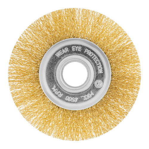 Щетка для УШМ, 125 мм, посадка 22.2 мм, плоская, латунированная витая проволока Matrix по ценам производителя в Санкт-Петербурге с доставкой по всей России