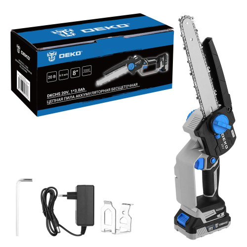 Пила цепная аккумуляторная бесщеточная DEKO DKCHS 20V, 20В, 1x3.0Ач купить в Москве с доставкой по всей России | ProtosMarket.ru