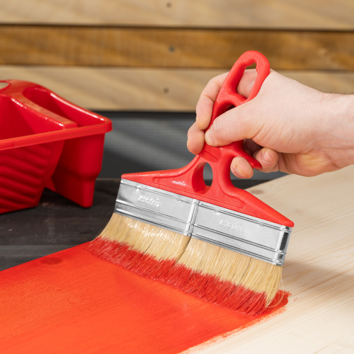 Кисть флейцевая для лаков, 200 x 12, натуральная щетина, пластиковая ручка Color line Matrix купить в Москве с доставкой по всей России | ProtosMarket.ru