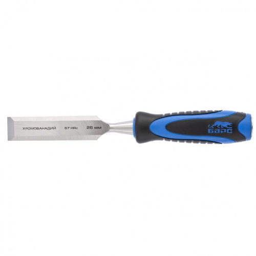 Долото-стамеска, плоская, 26 мм, двухкомпонентная рукоятка, металлический затыльник Барс купить в Москве с доставкой по всей России | ProtosMarket.ru