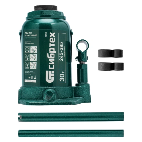 Домкрат гидравлический бутылочный, 30 т, 245-385 мм Сибртех по ценам производителя в Санкт-Петербурге с доставкой по всей России