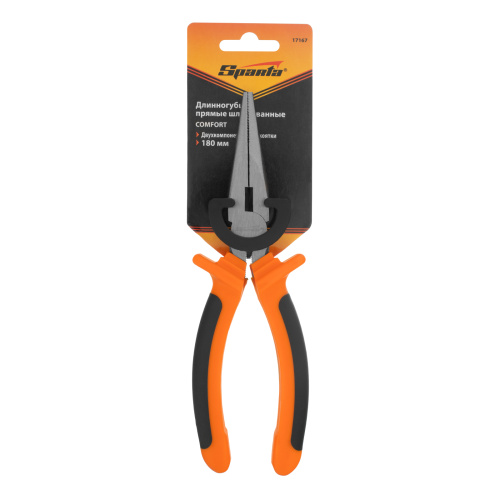 Длинногубцы прямые Comfort, 180 мм, шлифованные, двухкомпонентные рукоятки Sparta купить в Москве с доставкой по всей России | ProtosMarket.ru