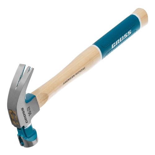 Молоток-гвоздодер, 450 г, угол 45, магнит, обрезиненная рукоятка American hickory GROSS купить в Москве с доставкой по всей России | ProtosMarket.ru