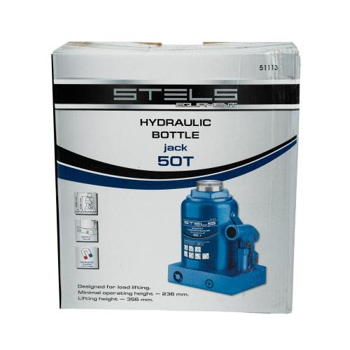 Домкрат гидравлический бутылочный, 50 т, H подъема 236-356 мм Stels по ценам производителя в Санкт-Петербурге с доставкой по всей России