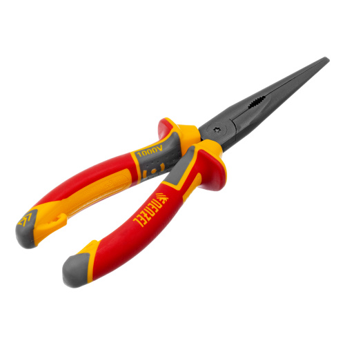 Длинногубцы прямые, диэлектрические рукоятки до 1000 В, трехкомпонентные рукоятки, 205мм Denzel купить в Москве с доставкой по всей России | ProtosMarket.ru