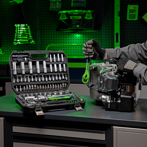 Набор инструментов 108 предметов, CrV, 1/2", 1/4" Сибртех купить в Москве с доставкой по всей России | ProtosMarket.ru