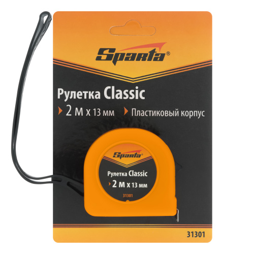Рулетка Classic,2 м х 13 мм,пластиковый корпус Sparta по ценам производителя в Санкт-Петербурге с доставкой по всей России