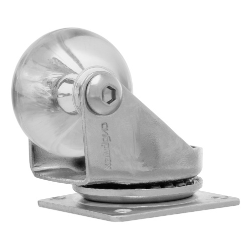 Колесо ПУ прозрачное поворотное d-35 мм, крепление платформенное Сибртех по ценам производителя в Санкт-Петербурге с доставкой по всей России