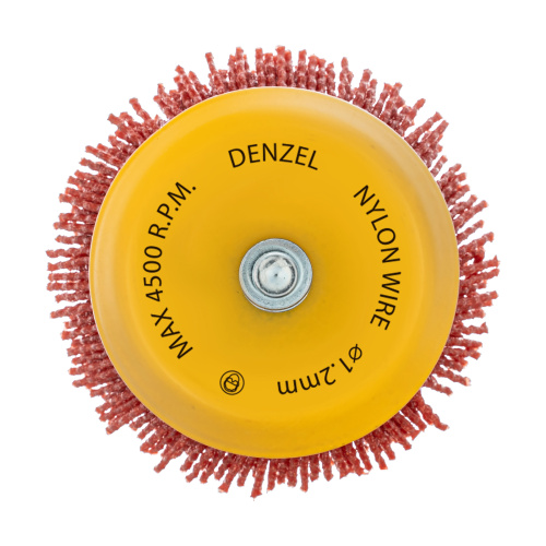 Щетка для дрели, 75 мм, Чашка, со шпилькой, нейлоновая щетина Denzel по ценам производителя в Санкт-Петербурге с доставкой по всей России