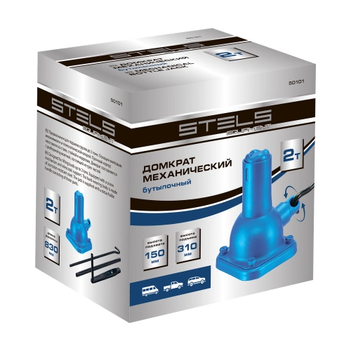 Домкрат механический бутылочный, 2 т, h подъема 150-310 мм, 2 части (домкрат, ручка) Stels по ценам производителя в Санкт-Петербурге с доставкой по всей России