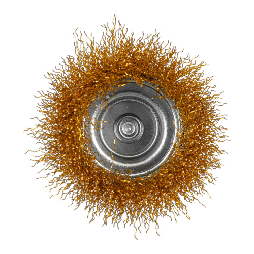 Щетка для дрели, 75 мм, "чашка" со шпилькой, латунированная витая проволока Matrix по ценам производителя в Санкт-Петербурге с доставкой по всей России