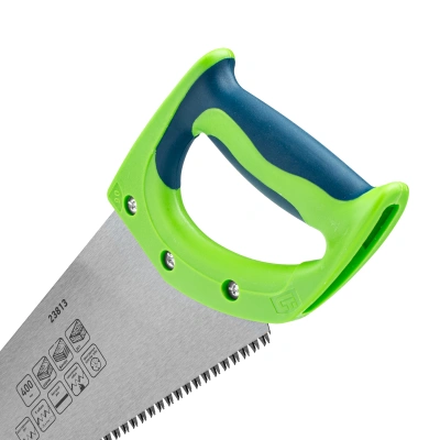 Ножовка по дереву "Зубец", 400 мм, 7-8 TPI, каленый зуб 3D, двухкомпонентная рукоятка Сибртех по ценам производителя в Санкт-Петербурге с доставкой по всей России