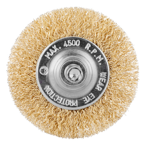 Щетка для дрели, 60 мм, плоская со шпилькой, латунированная витая проволока Matrix по ценам производителя в Санкт-Петербурге с доставкой по всей России