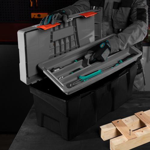 Ящик для инструмента 23", 590х300х300 мм, пластик Россия// Stels купить в Москве с доставкой по всей России | ProtosMarket.ru