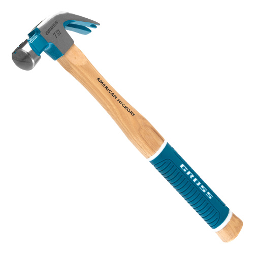 Молоток-гвоздодер, 200 г, угол 45, магнит, обрезиненная рукоятка American hickory GROSS купить в Москве с доставкой по всей России | ProtosMarket.ru