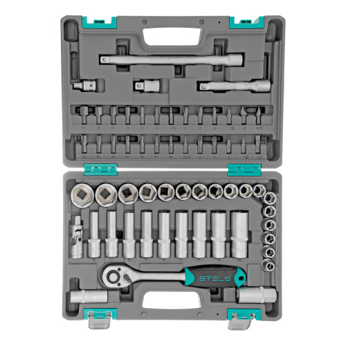 Набор инструментов, 1/2", CrV, пластиковый кейс 60 предметов Stels купить в Москве с доставкой по всей России | ProtosMarket.ru