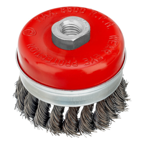 Щетка для УШМ Heavy Duty, 80 мм, М14, "чашка", крученая проволока 0.5 мм Matrix по ценам производителя в Санкт-Петербурге с доставкой по всей России