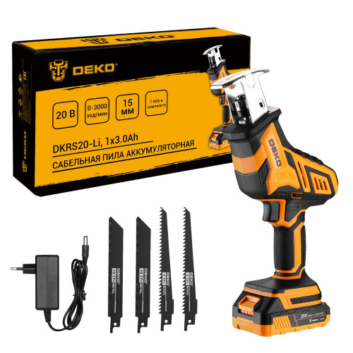 Сабельная пила аккумуляторная DEKO DKRS20-Li, 20В, 1x3.0Ач купить в Москве с доставкой по всей России | ProtosMarket.ru