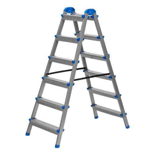 Стремянка двухсторонняя 6 ступеней, сталь профиль, стальные ступени, Сибртех купить в Москве с доставкой по всей России | ProtosMarket.ru