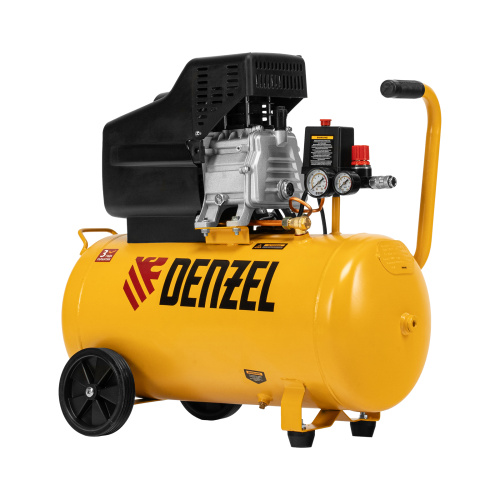 Компрессор воздушный, прямой привод DC1500/50, 1.5 кВт, 50 литров, 220 л/мин Denzel по ценам производителя в Санкт-Петербурге с доставкой по всей России