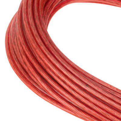 Трос металлополимерный красный ПР-3.0, толщина 3.0 мм, моток 20 метров Сибртех купить в Москве с доставкой по всей России | ProtosMarket.ru