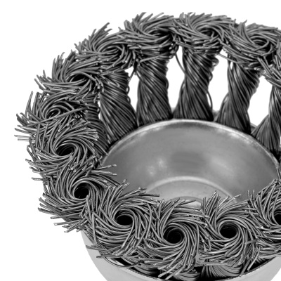 Щетка для дрели, 65 мм, "чашка" со шпилькой, крученая металлическая проволока Matrix по ценам производителя в Санкт-Петербурге с доставкой по всей России