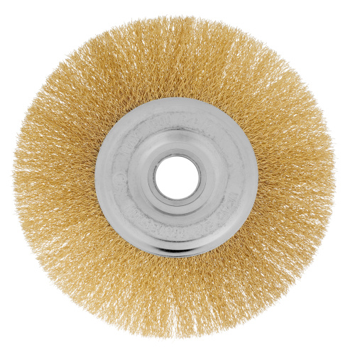 Щетка для УШМ, 175 мм, посадка 22.2 мм, плоская, латунированная витая проволока Matrix по ценам производителя в Санкт-Петербурге с доставкой по всей России