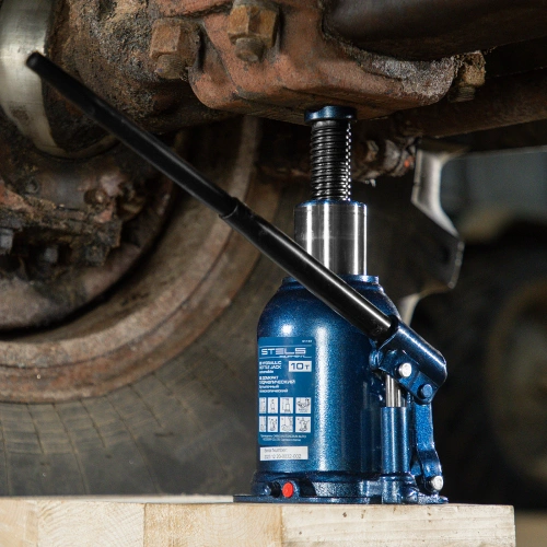 Домкрат гидравлический бутылочный телескопический, 10 т, подъем 180-430 мм Stels по ценам производителя в Санкт-Петербурге с доставкой по всей России