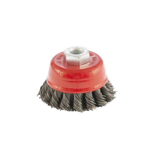 Щетка для УШМ, 75 мм, М14, "чашка", двухрядная, крученая проволока 0.8 мм Matrix купить в Москве с доставкой по всей России | ProtosMarket.ru