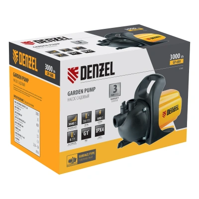 Садовый поверхностный насос GP 600, 600 Вт, 3000 л/ч, подъем 35 м, пластик Denzel купить в Москве с доставкой по всей России | ProtosMarket.ru
