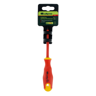 Отвертка диэлектрическая SL3 х 75 мм, CrV, до 1000 В, двухкомпонентная рукоятка Сибртех купить в Москве с доставкой по всей России | ProtosMarket.ru