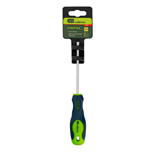 Отвертка, SL3 х 100 мм, CrV, двухкомпонентная рукоятка Сибртех купить в Москве с доставкой по всей России | ProtosMarket.ru