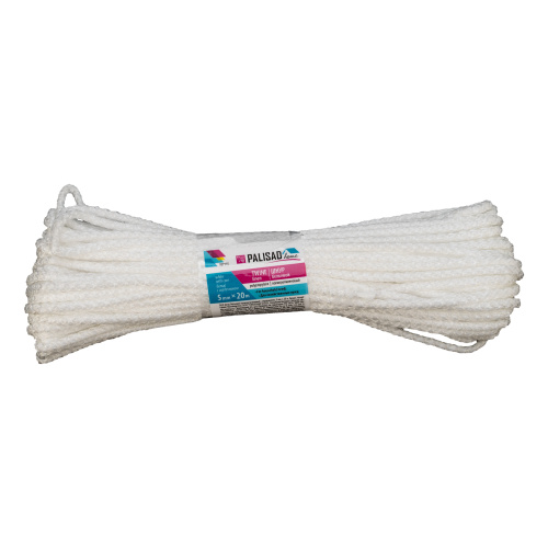Шнур бельевой полипропиленовый с сердечником, 5 мм L 20 м, белый, Home Palisad по ценам производителя в Санкт-Петербурге с доставкой по всей России