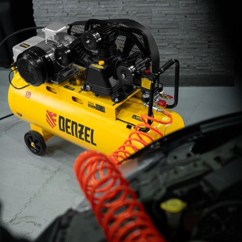 Компрессор воздушный BCW3000-T/100, ременный привод, 3.0 кВт, 100 литров, 520 л/мин Denzel по ценам производителя в Санкт-Петербурге с доставкой по всей России