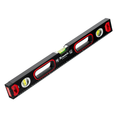 Уровень алюминиевый, усиленный, фрезерованный, 3 глазка, двухкомпонентные рукоятки, 600 мм Matrix по ценам производителя в Санкт-Петербурге с доставкой по всей России