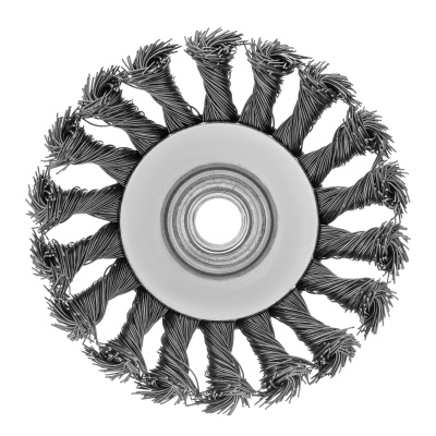 Щетка для УШМ, 100 мм, М14, "тарелка", крученая проволока 0.5 мм Matrix по ценам производителя в Санкт-Петербурге с доставкой по всей России